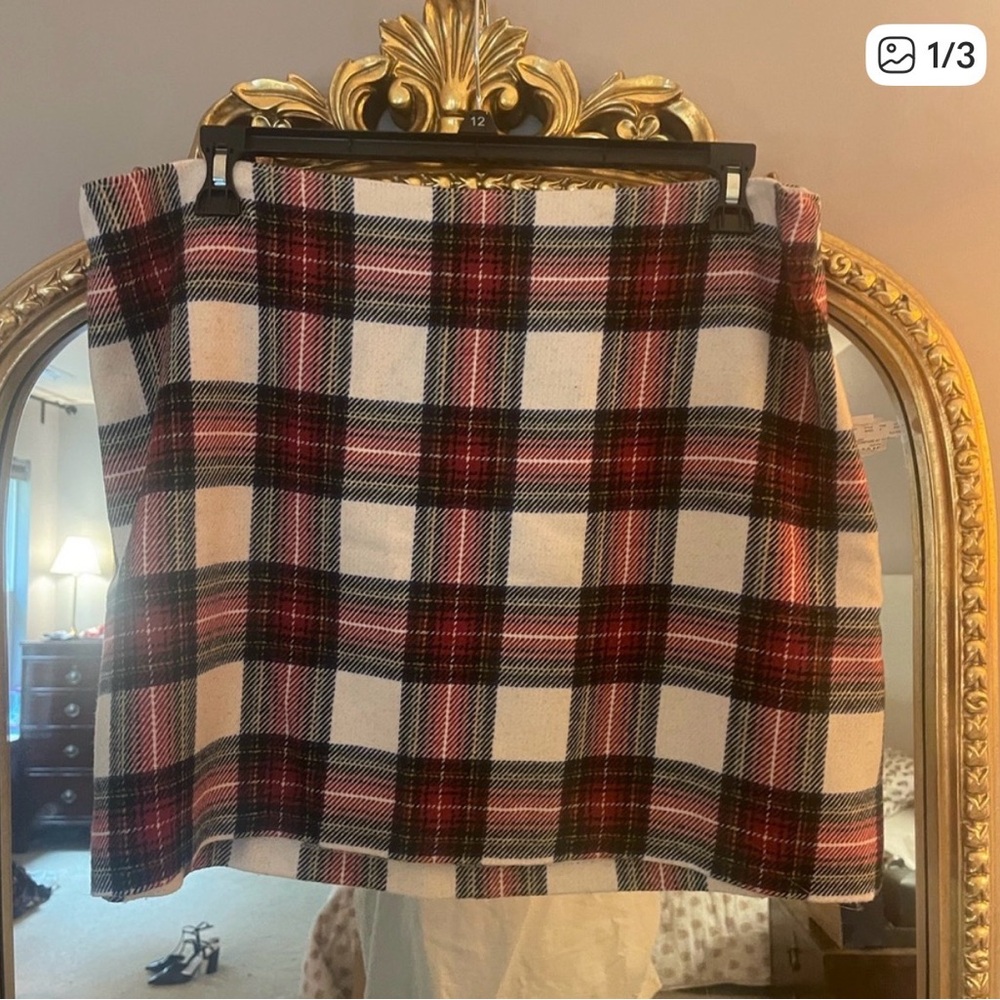 Abercrombie & Fitch Plaid Mini Skirt - Red and Black